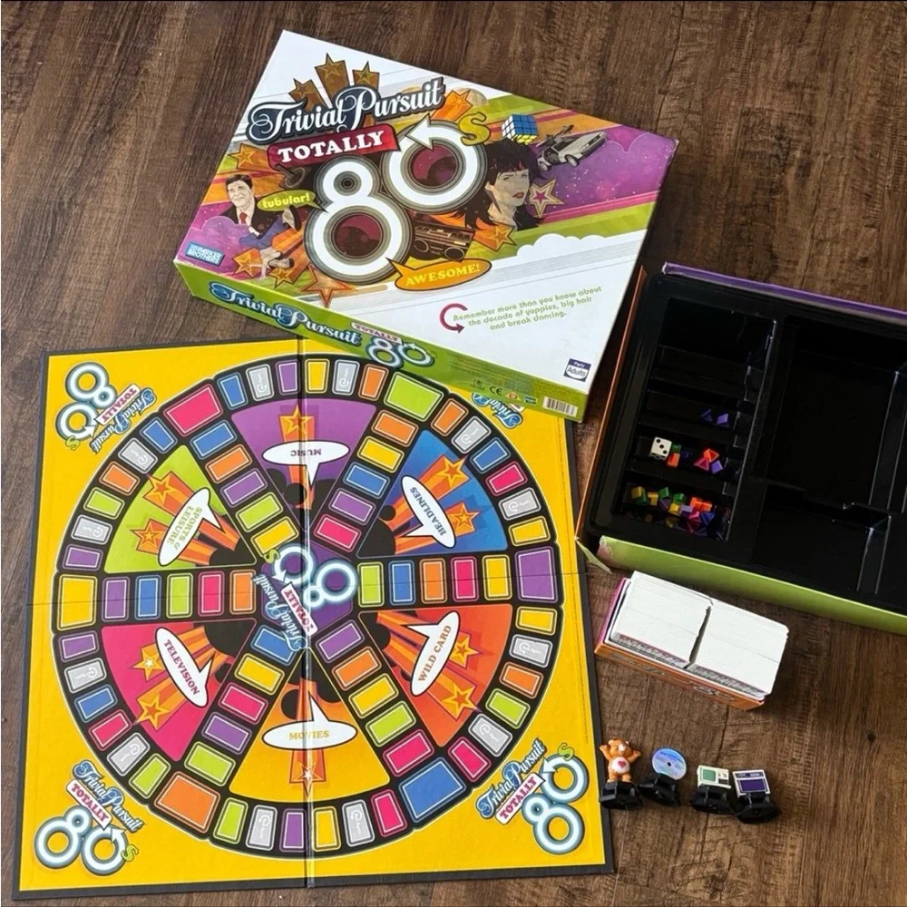 Trivial Pursuit Totally '80s Board Game - Colorful Retro Box